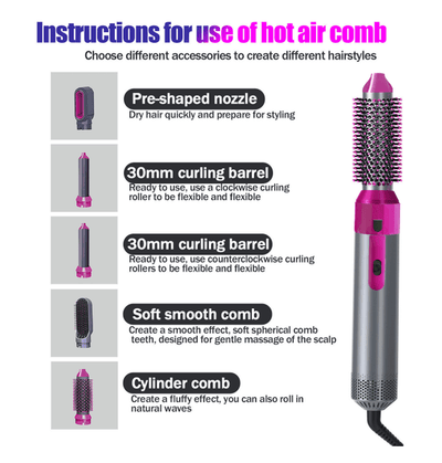 Hot Air Brush (5 - in - 1) - Emiratec
