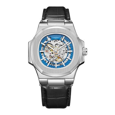 Barrel - shaped Leather Belt Men's Waterproof Mechanical Watch - Emiratec