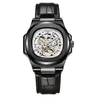 Barrel - shaped Leather Belt Men's Waterproof Mechanical Watch - Emiratec