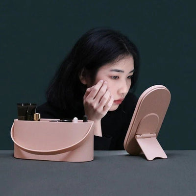 Portable LED Light Storage Box Beauty And Makeup Mirror - Emiratec